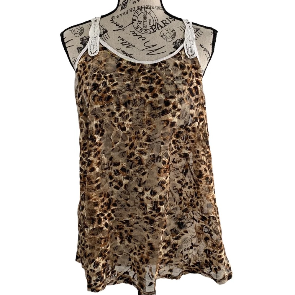 *WTD Womens XL leopard print tank top